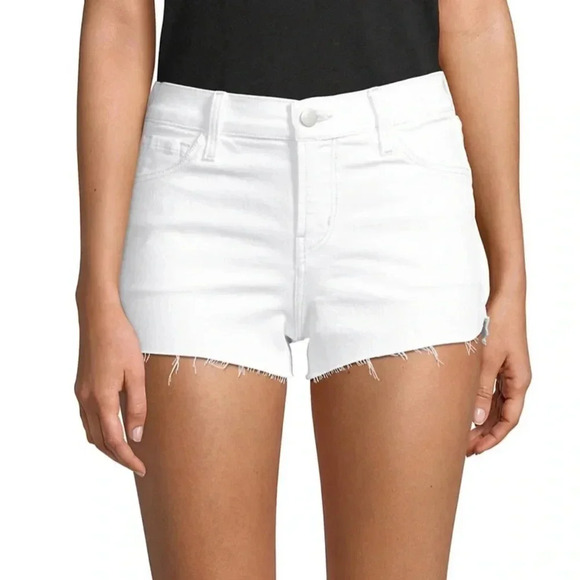 J BRAND NEW Mid Rise White Denim Cut Off Shorts